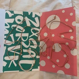 Handmade Single Line Bronze Leaf Earrings